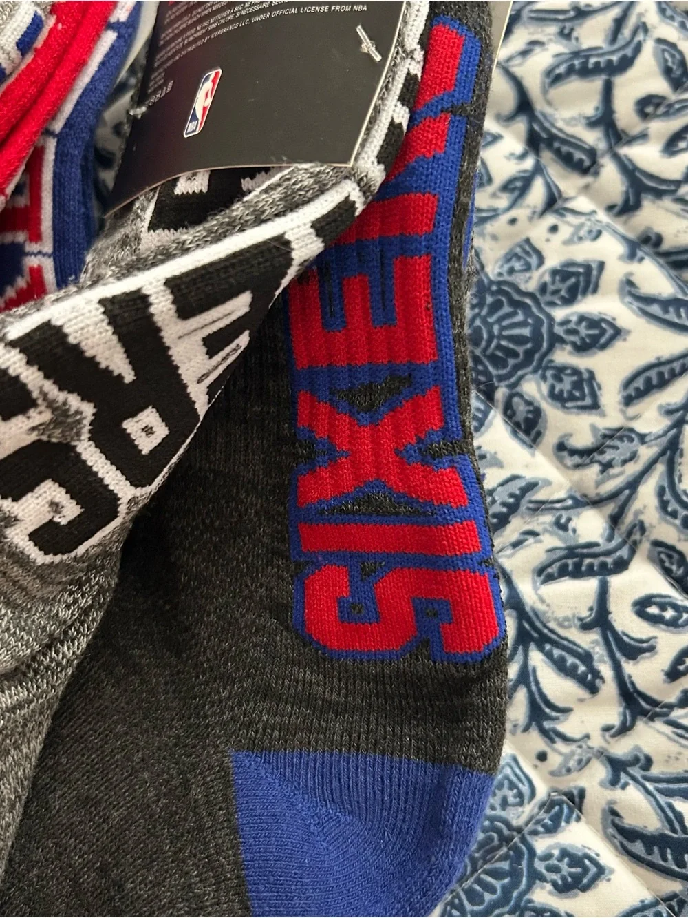 2 3 Packs Philadelphia Sixers 76ers Kids Quarter Cut Socks Shoe Size 4-9.5 New